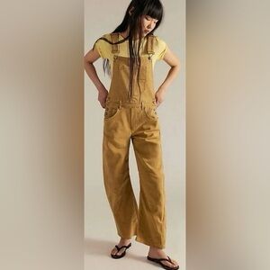 NWOT Free People Good Luck Barrel Overalls
